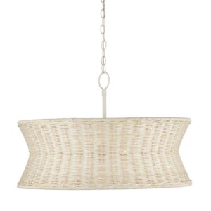 Phebe 4-Light Chandelier in Bleached Natural with Vanilla