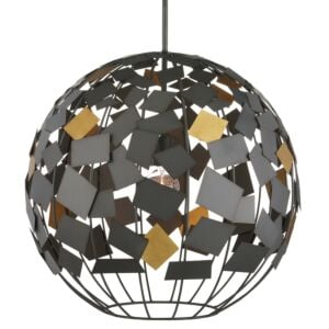 Hiroshi Koshitaka 1-Light Chandelier in Hiroshi Gray with Contemporary Gold Leaf