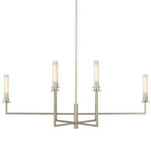 Courante 6-Light Chandelier in Champagne with Frosted White