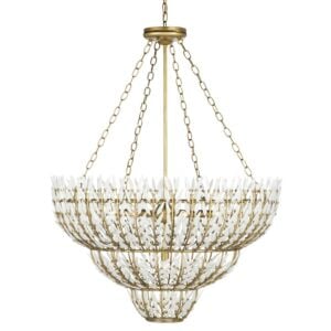 Magnum Opus 7-Light Chandelier in Brass with White