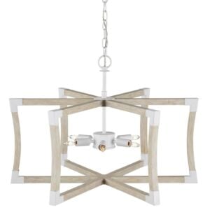 Bastian 6-Light Lantern in Sugar White with Sandstone