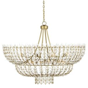 Magnum Opus 12-Light 1Chandelier in Brass with White