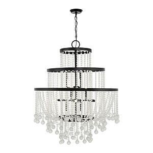 Luna 15-Light Chandelier in Matte Black