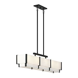 Orleans 5-Light Linear Chandelier in Black Cashmere