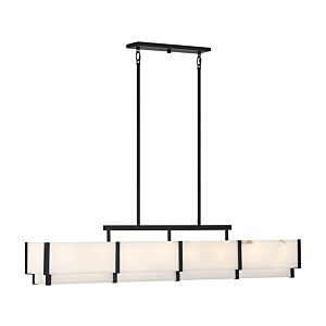 Orleans 8-Light Linear Chandelier in Black Cashmere