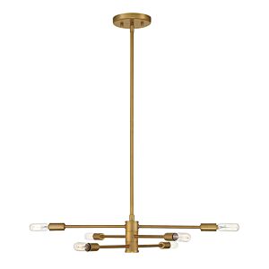 Lyrique 6-Light Chandelier in Warm Brass