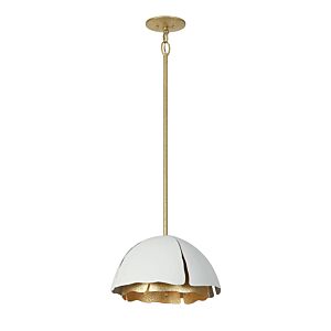 Brewster 3-Light Pendant in Cavalier Gold with Royal White