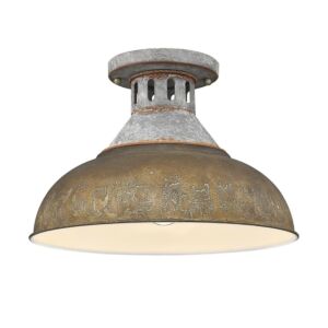 Kinsley 1-Light Semi-Flush Mount in Aged Galvanized Steel