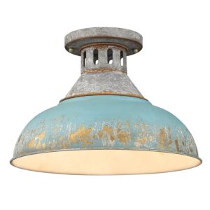 Kinsley 1-Light Semi-Flush Mount in Aged Galvanized Steel