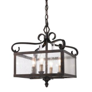 Valencia 4-Light Pendant (Convertible) in Fired Bronze