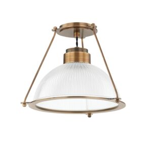 Glint 1-Light Semi-Flush Mount in Patina Brass