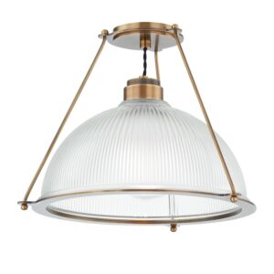 Glint 1-Light Semi-Flush Mount in Patina Brass