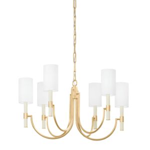 Gustine 6-Light Chandelier in Vintage Gold Leaf