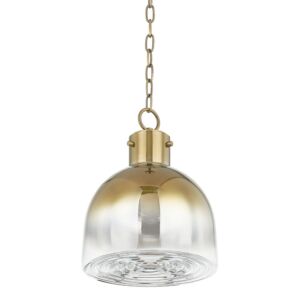 Beryl 1-Light Pendant in Patina Brass