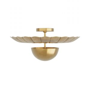 Teresa 2-Light Flush Mount in Antique Brass