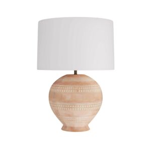 Tahoe 1-Light Table Lamp in White Wash Terracotta