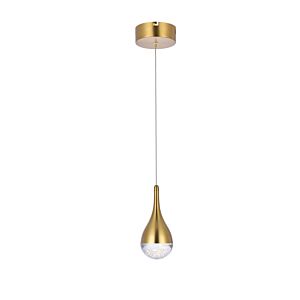 Amherst 1-Light LED Pendant in satin gold