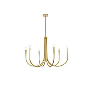 Layne 6-Light Chandelier in Brass