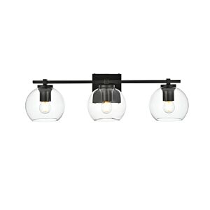 Juelz 3-Light Bathroom Vanity Light Sconce in Black and Clear