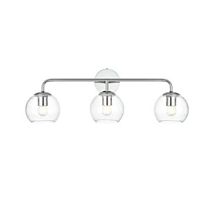 Genesis 3-Light Bathroom Vanity Light Sconce in Chrome and Clear