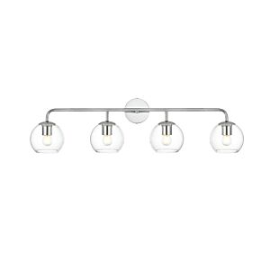 Genesis 4-Light Bathroom Vanity Light Sconce in Chrome and Clear