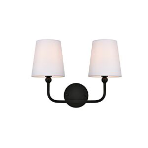 Colson 2-Light Bathroom Vanity Light Sconce in Black and Clear