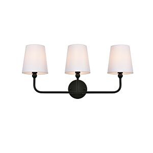 Colson 3-Light Bathroom Vanity Light Sconce in Black and Clear