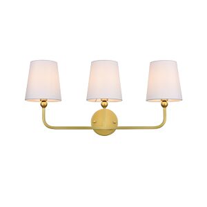 Colson 3-Light Bathroom Vanity Light Sconce in Brass and Clear