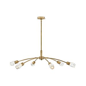 Atera 6-Light LED Chandelier in Heritage Brass