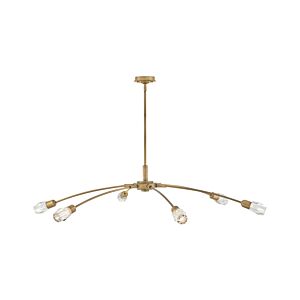 Atera 6-Light LED Chandelier in Heritage Brass