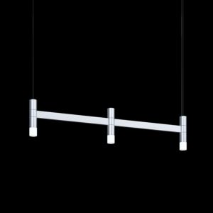 Systema Staccato 3-Light LED Linear Pendant in Bright Satin Aluminum