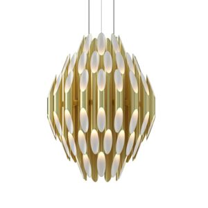 Chimes LED Pendant in Satin Brass