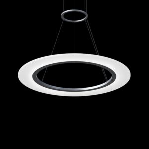 Arctic Rings 1-Light LED Pendant in Bright Satin Aluminum