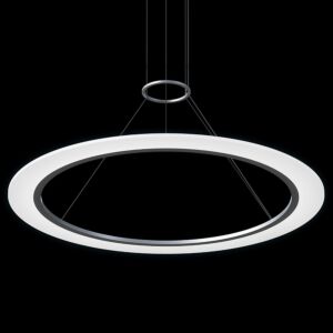 Arctic Rings 1-Light LED Pendant in Bright Satin Aluminum