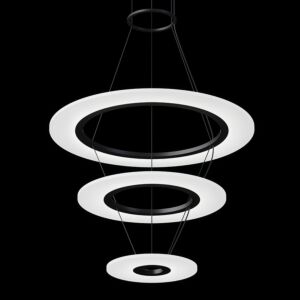 Arctic Rings 3-Light LED Pendant in Satin Black