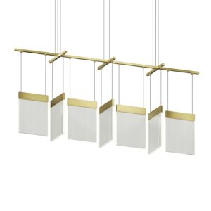 V Panels LED Pendant in Brass