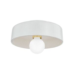 Ray 1-Light Flush Mount in Aged Brass with Ceramic Reactive White