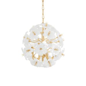 Hygea 6-Light Chandelier in Gold Leaf