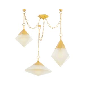 Angelique 3-Light Chandelier in Vintage Polished Brass