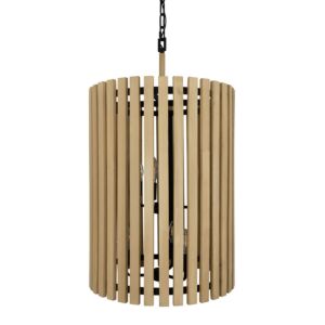 Suratto 6-Light Foyer Pendant in Matte Black with Honey Blonde