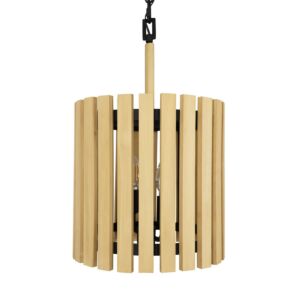 Suratto 2-Light Pendant in Matte Black with Honey Blonde