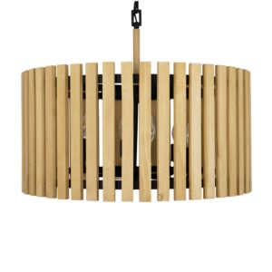 Suratto 6-Light Pendant in Matte Black with Honey Blonde