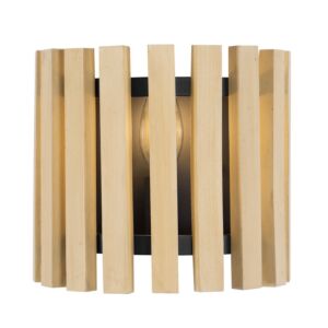 Suratto 1-Light Wall Sconce in Matte Black with Honey Blonde