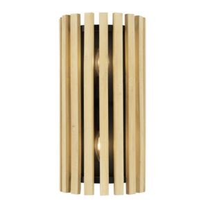 Suratto 2-Light Wall Sconce in Matte Black with Honey Blonde