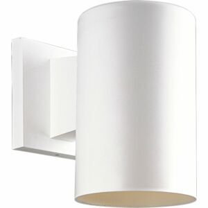 Cylinder 1-Light Outdoor Wall Lantern in White