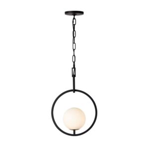 Stopwatch 1-Light Pendant in Matte Black with French Gold