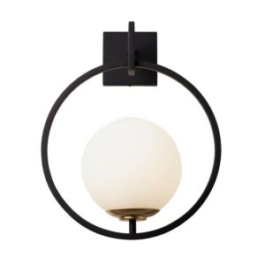 Stopwatch 1-Light Wall Sconce in Matte Black with French Gold