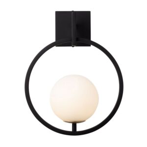 Stopwatch 1-Light Wall Sconce in Matte Black with French Gold