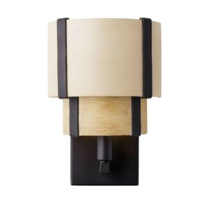 Blonde Moment 1-Light Wall Sconce in Matte Black with Honey/Medium Oak