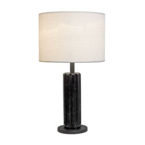 Sentu 1-Light Table Lamp in Matte Black with Black Marble